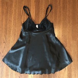 Vintage 80s 90s Black slip dress